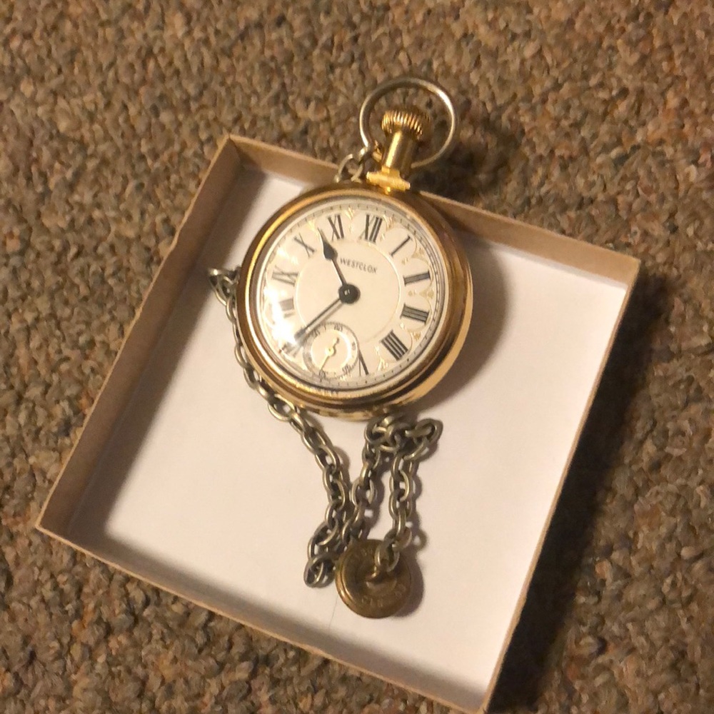 Westclox pocket watch with chain